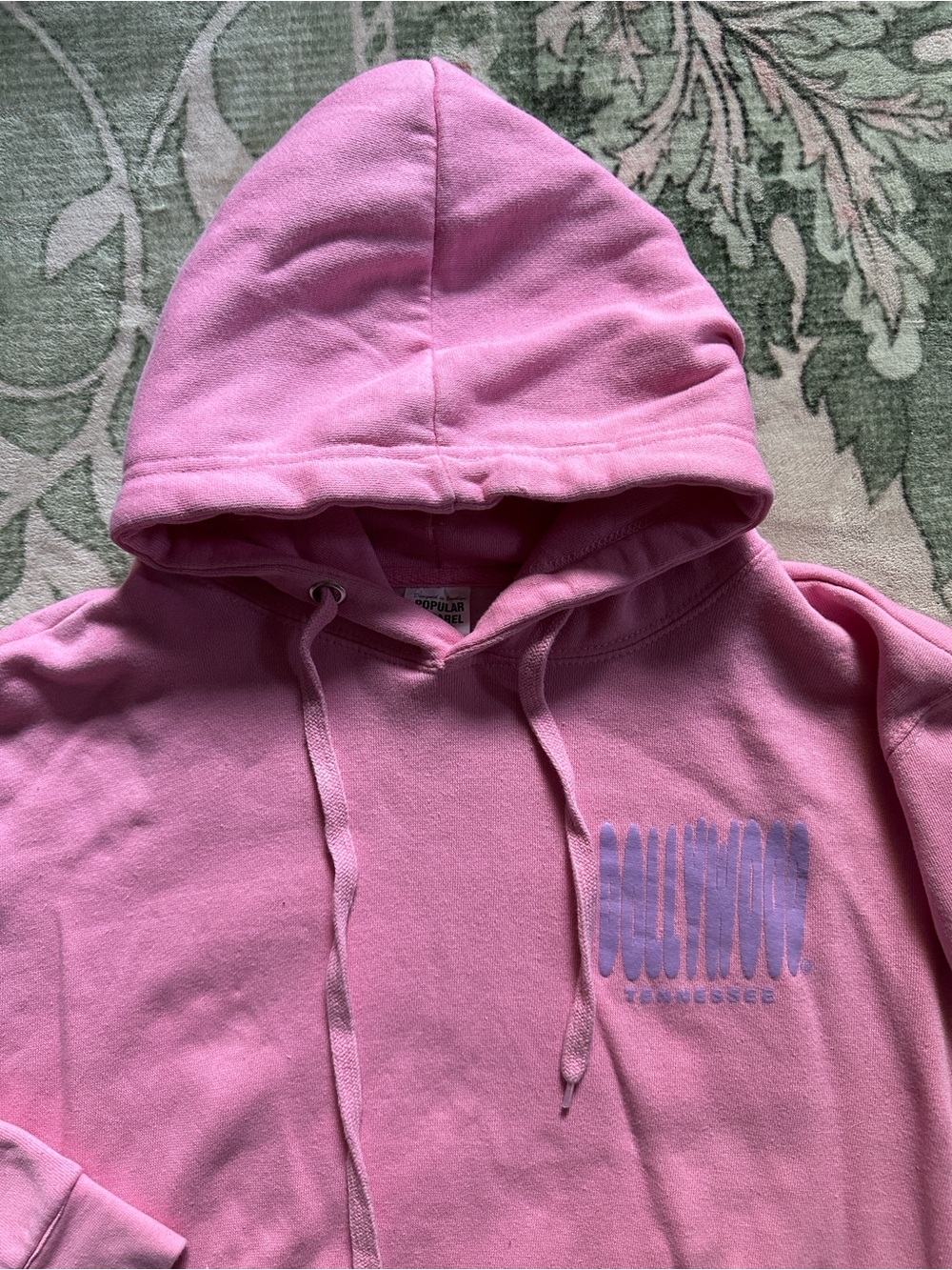 Pink Dollywood Pullover Hoodie with Lavender/Lilac Graphics Size Small - Picture 5 of 11